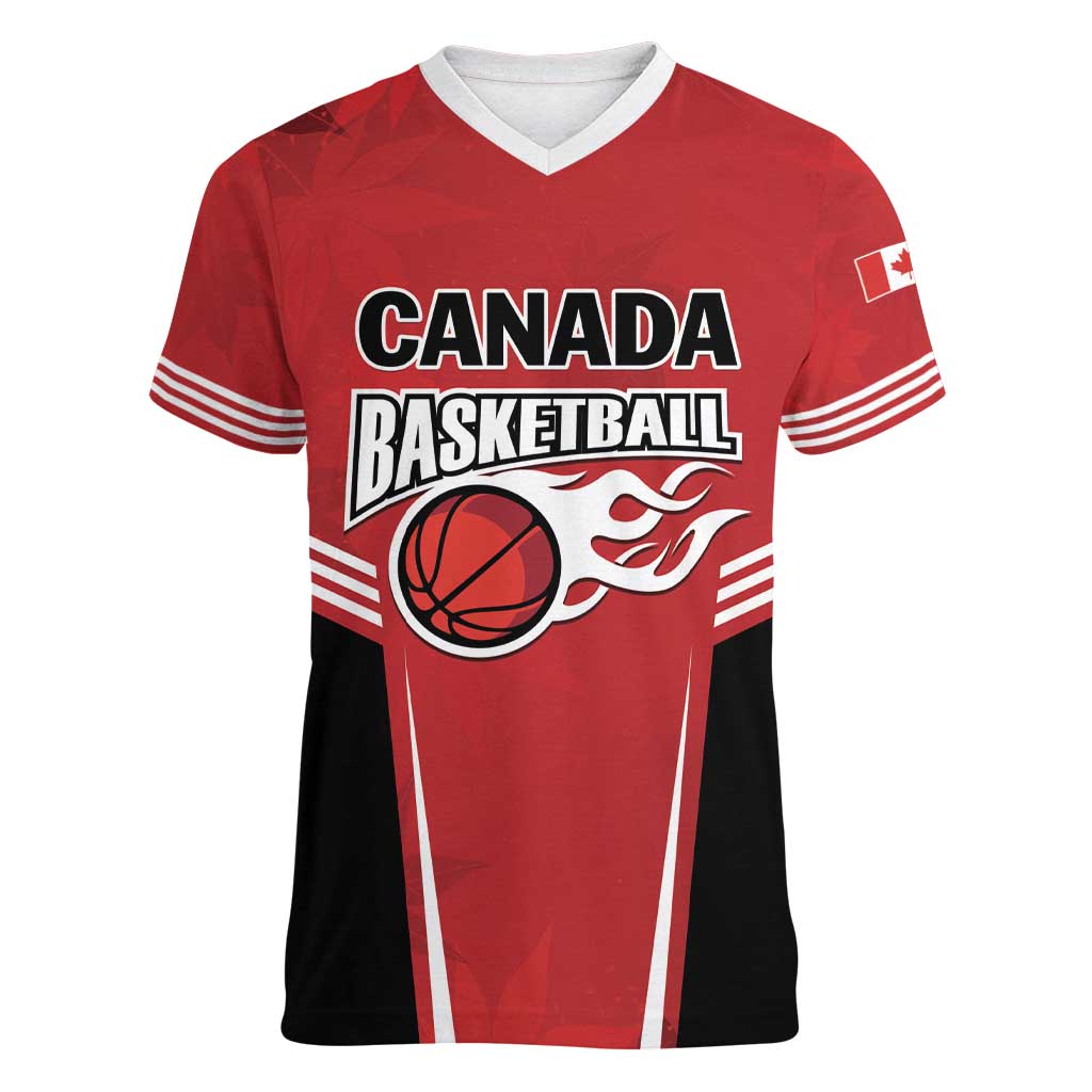 Custom Canada Basketball Women V-Neck T-Shirt Dream Because I Can