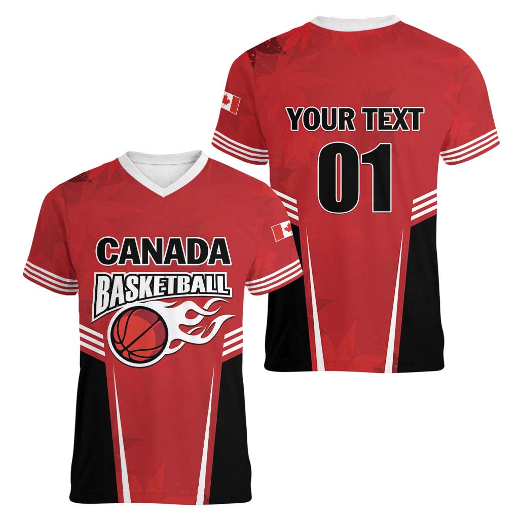 Custom Canada Basketball Women V-Neck T-Shirt Dream Because I Can