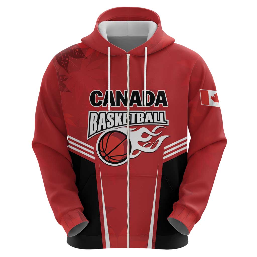 Custom Canada Basketball Zip Hoodie Dream Because I Can