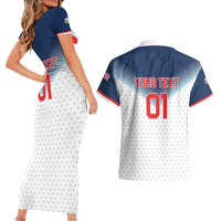 Custom USA Basketball Team Couples Matching Short Sleeve Bodycon Dress and Hawaiian Shirt Shine Like Stars