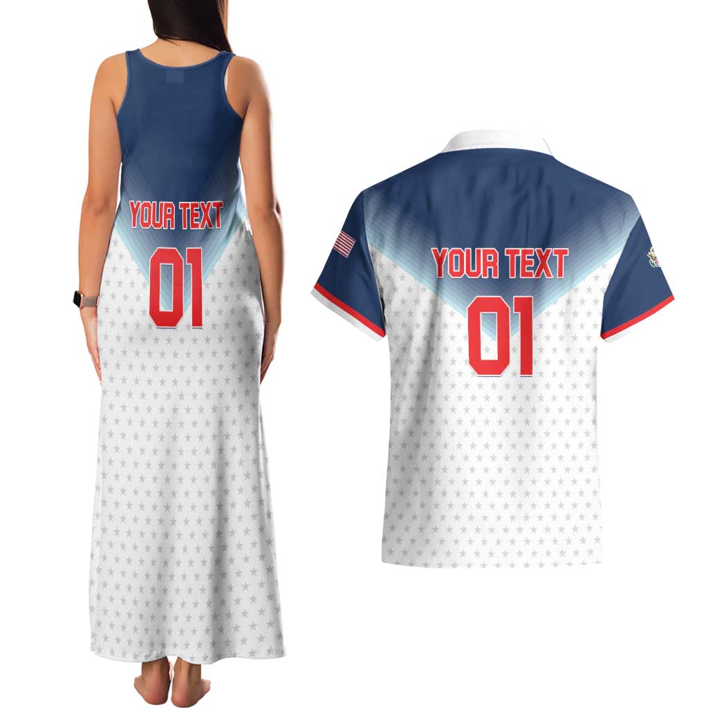 Custom USA Basketball Team Couples Matching Tank Maxi Dress and Hawaiian Shirt Shine Like Stars