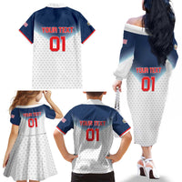 Custom USA Basketball Team Family Matching Off The Shoulder Long Sleeve Dress and Hawaiian Shirt Shine Like Stars