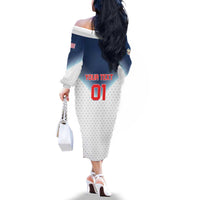 Custom USA Basketball Team Family Matching Off The Shoulder Long Sleeve Dress and Hawaiian Shirt Shine Like Stars