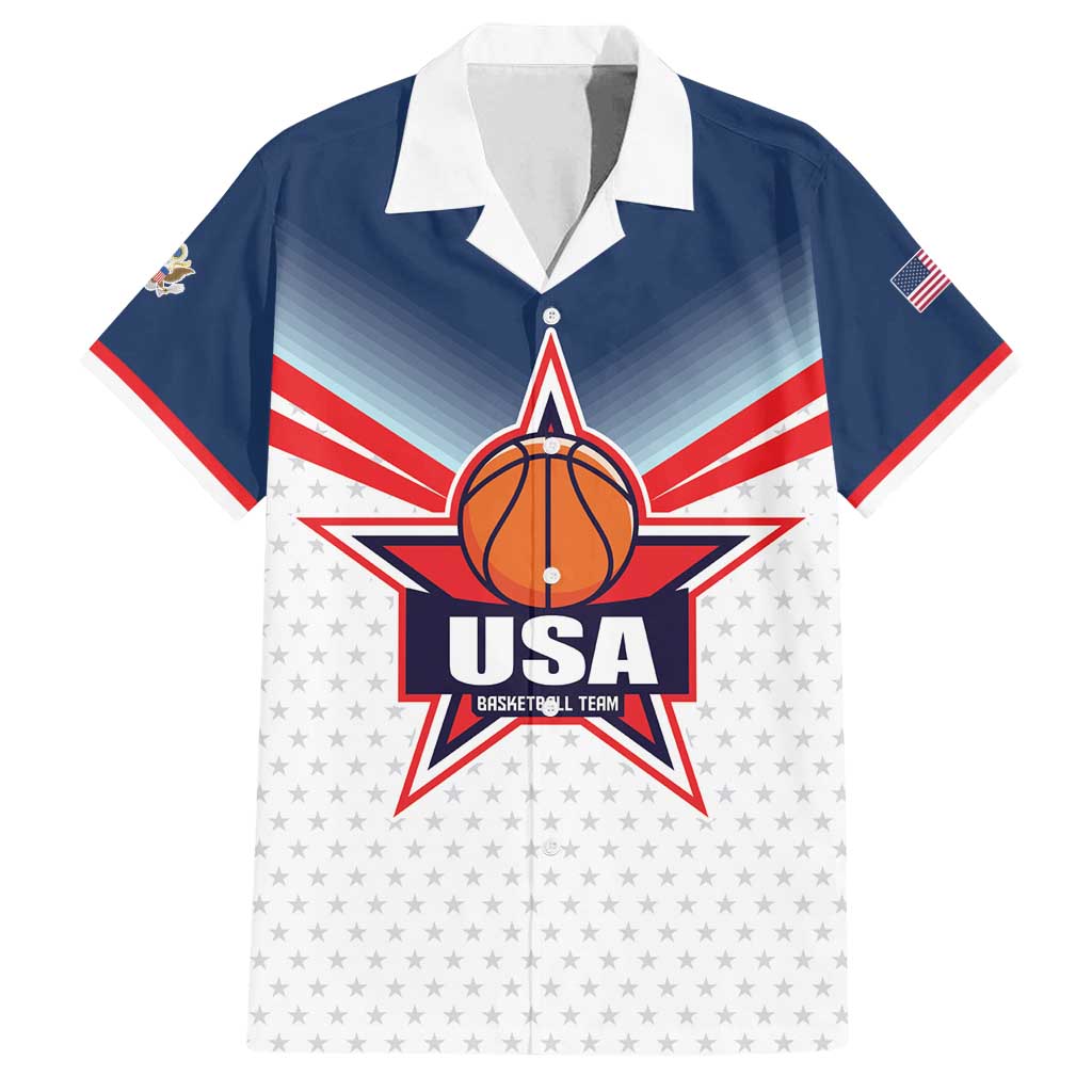 Custom USA Basketball Team Family Matching Off Shoulder Short Dress and Hawaiian Shirt Shine Like Stars