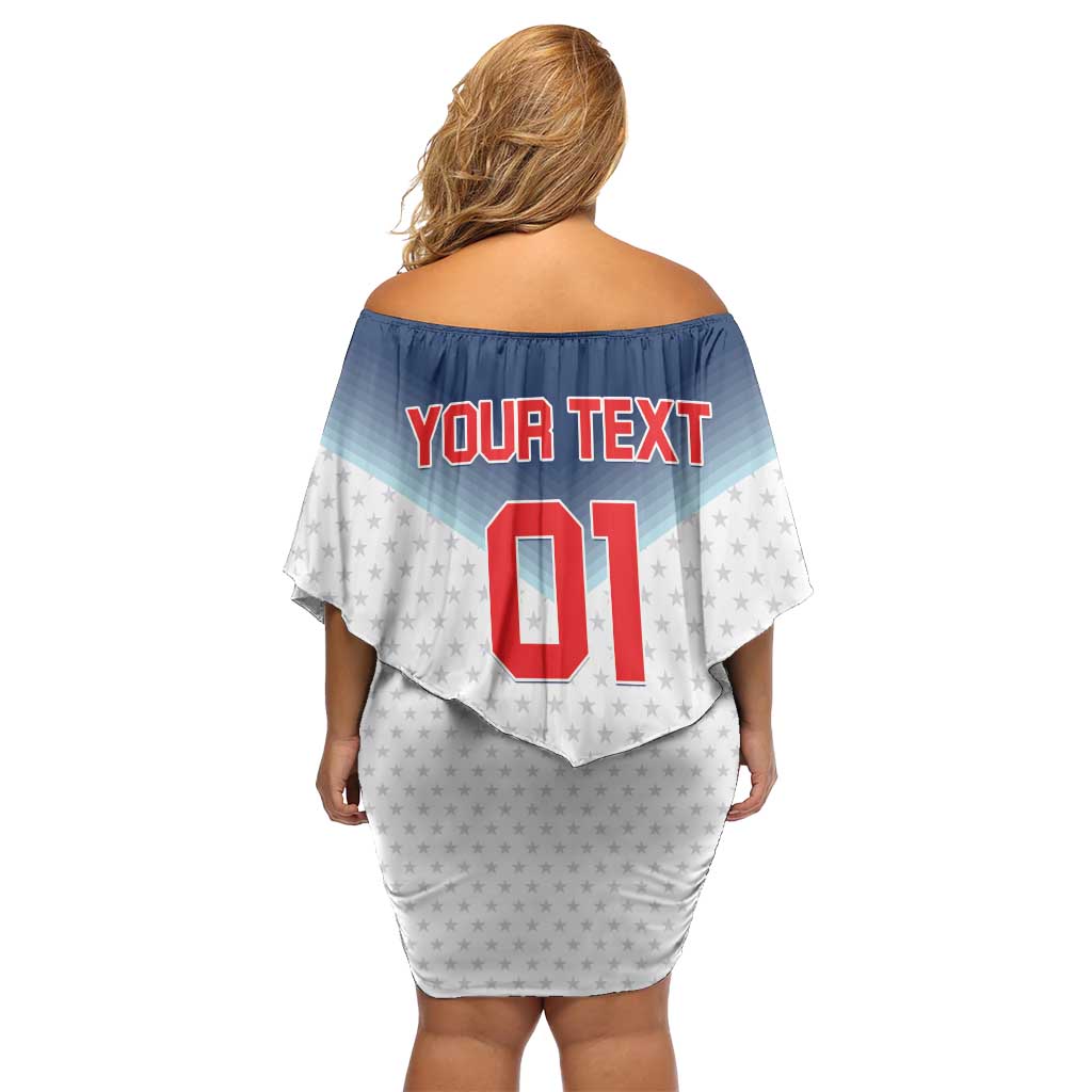 Custom USA Basketball Team Family Matching Off Shoulder Short Dress and Hawaiian Shirt Shine Like Stars