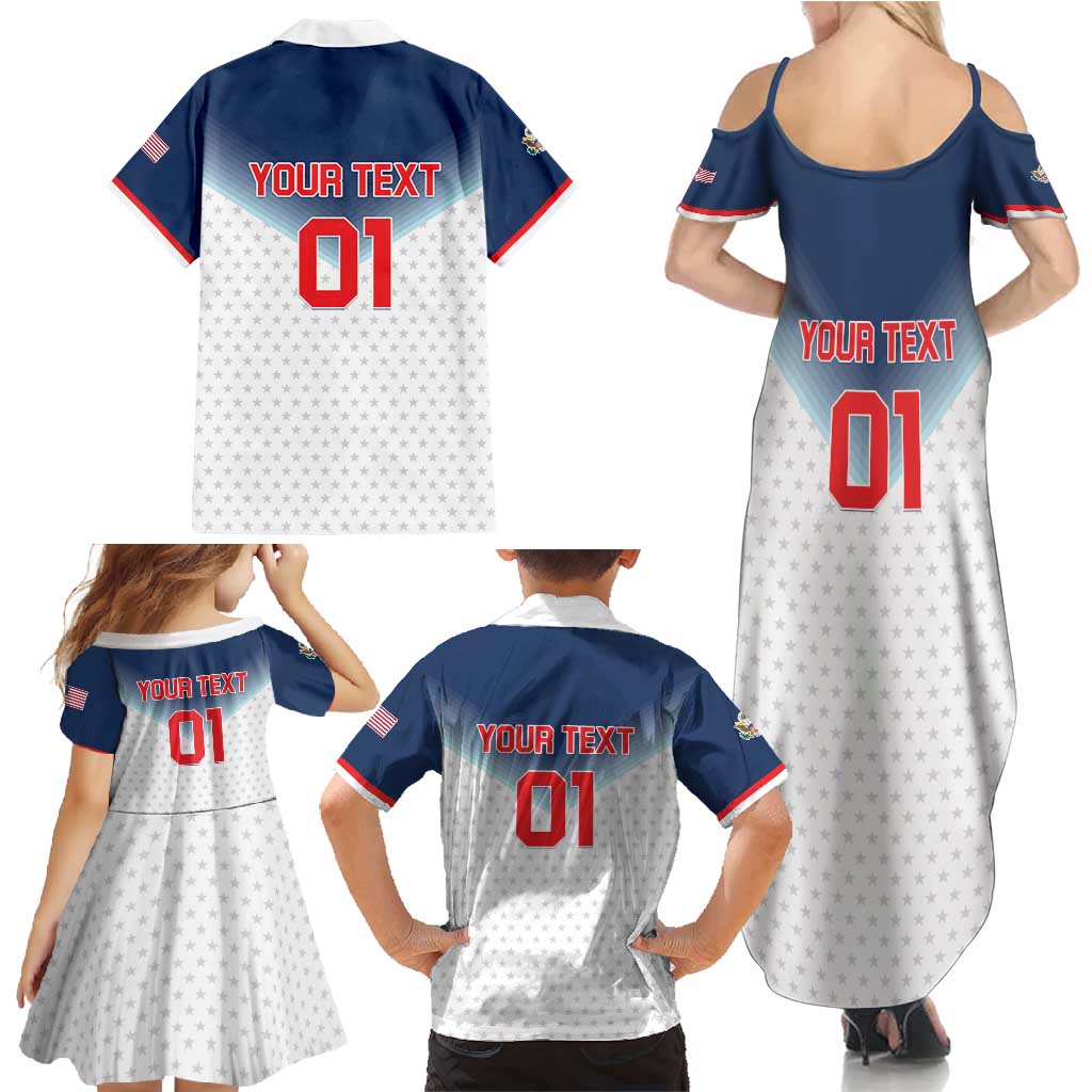 Custom USA Basketball Team Family Matching Summer Maxi Dress and Hawaiian Shirt Shine Like Stars