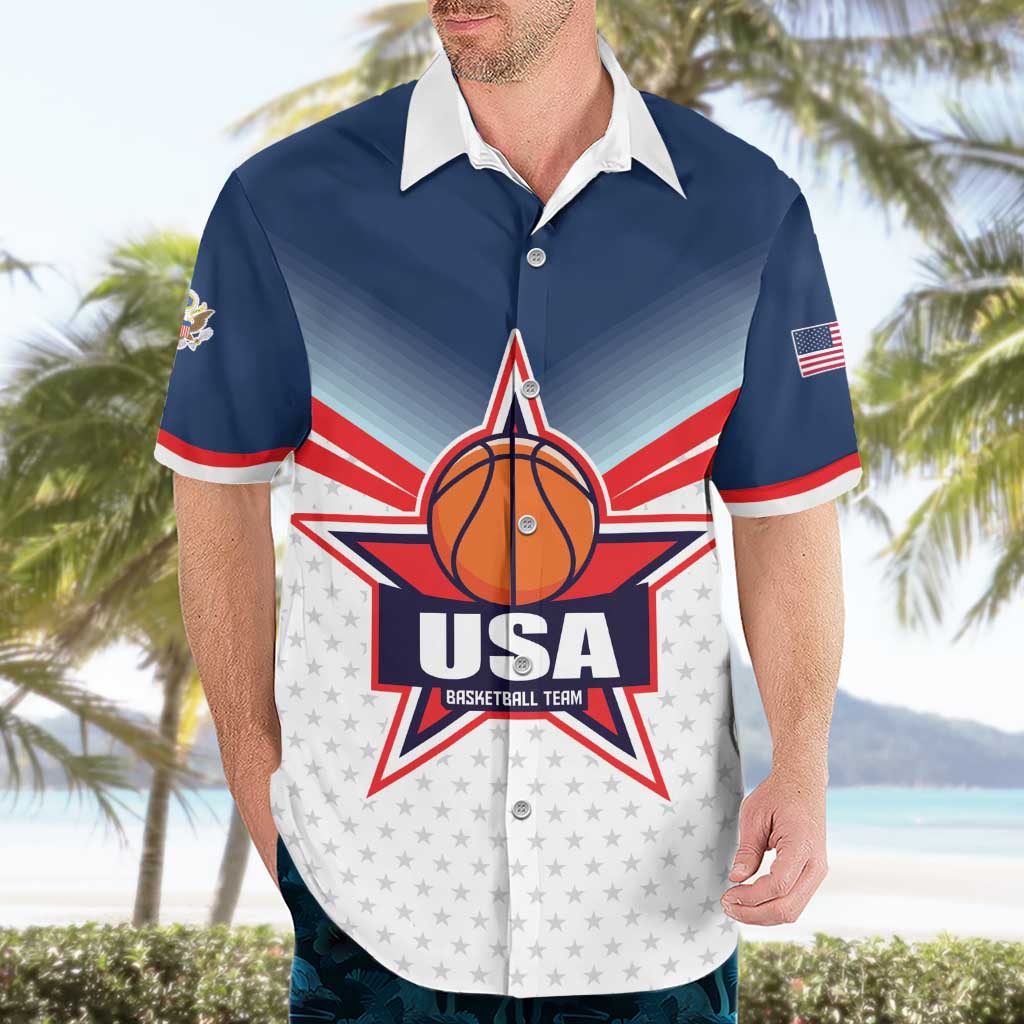 Custom USA Basketball Team Hawaiian Shirt Shine Like Stars