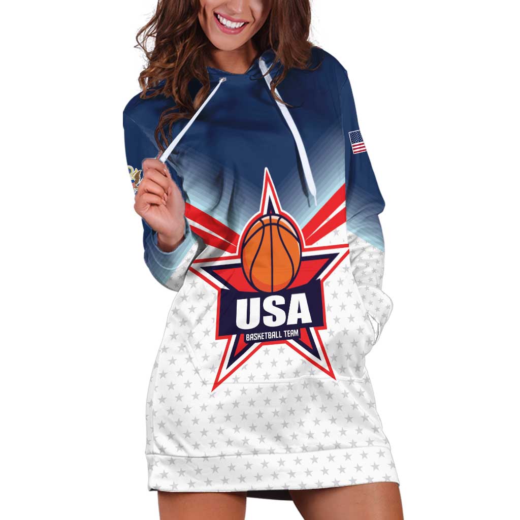 Custom USA Basketball Team Hoodie Dress Shine Like Stars