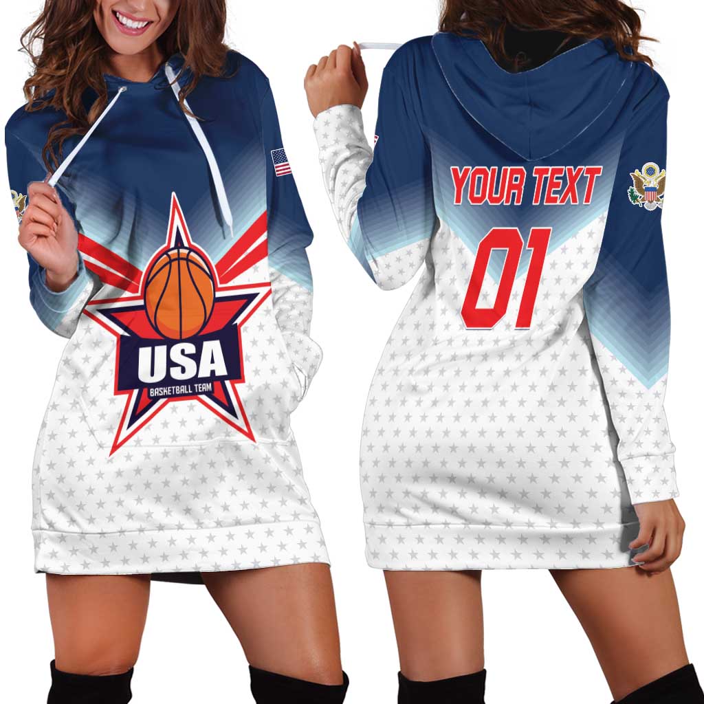 Custom USA Basketball Team Hoodie Dress Shine Like Stars
