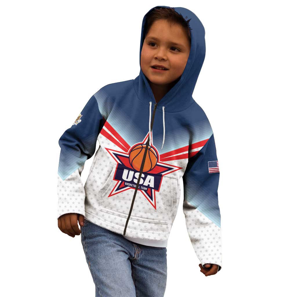 Custom USA Basketball Team Kid Hoodie Shine Like Stars