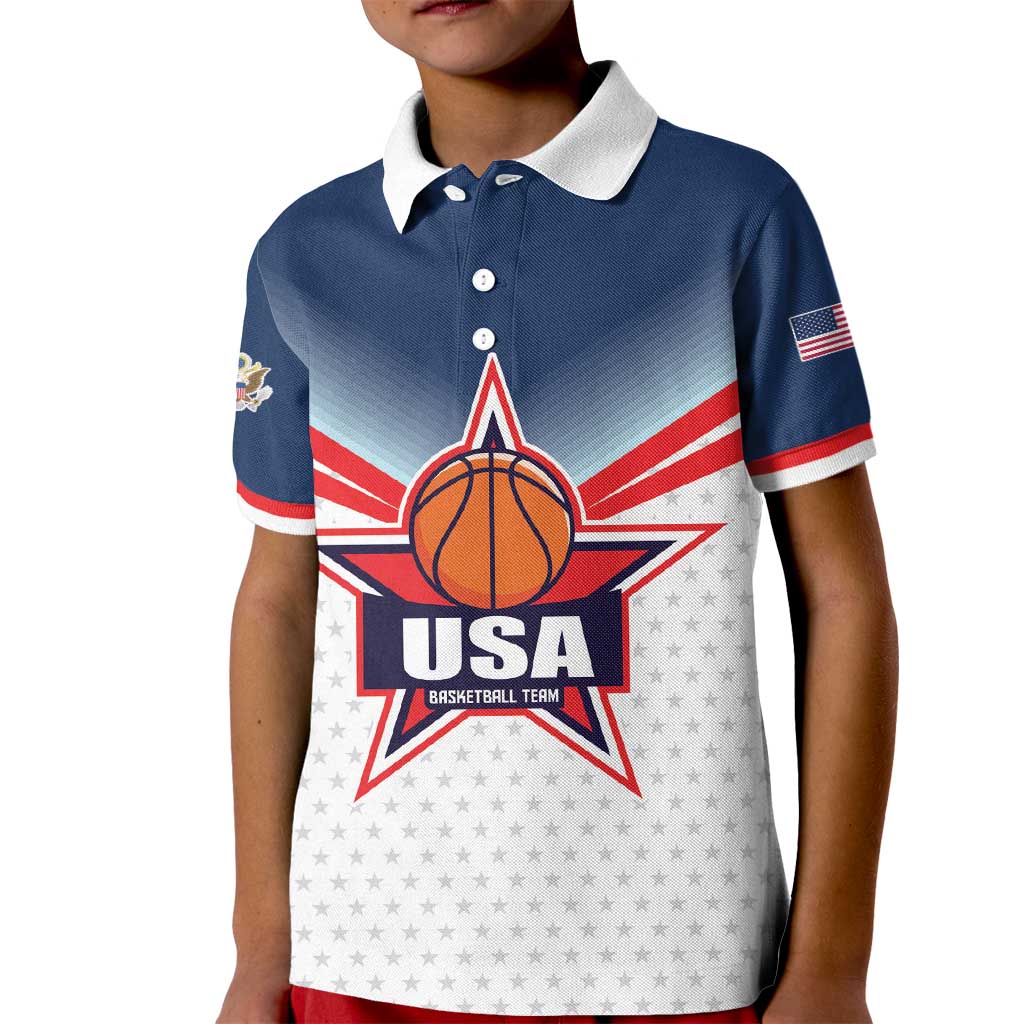 Custom USA Basketball Team Kid Polo Shirt Shine Like Stars