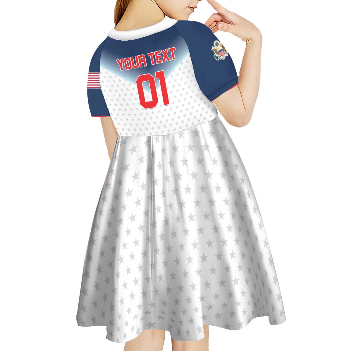Custom USA Basketball Team Kid Short Sleeve Dress Shine Like Stars