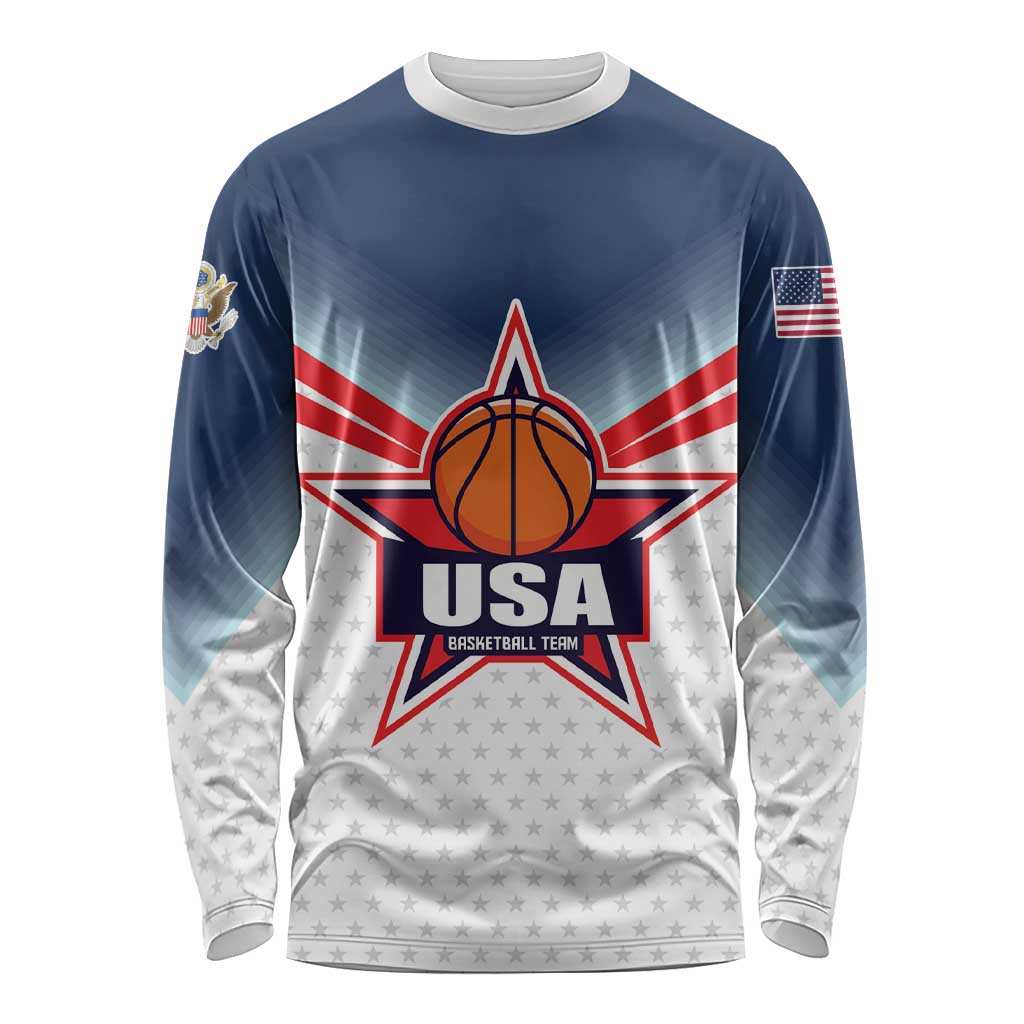 Custom USA Basketball Team Long Sleeve Shirt Shine Like Stars
