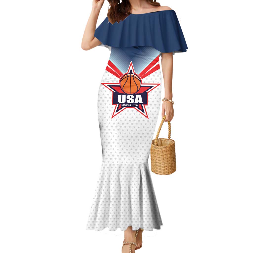 Custom USA Basketball Team Mermaid Dress Shine Like Stars