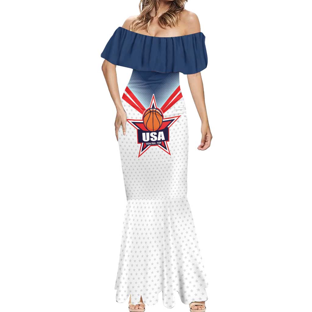 Custom USA Basketball Team Mermaid Dress Shine Like Stars