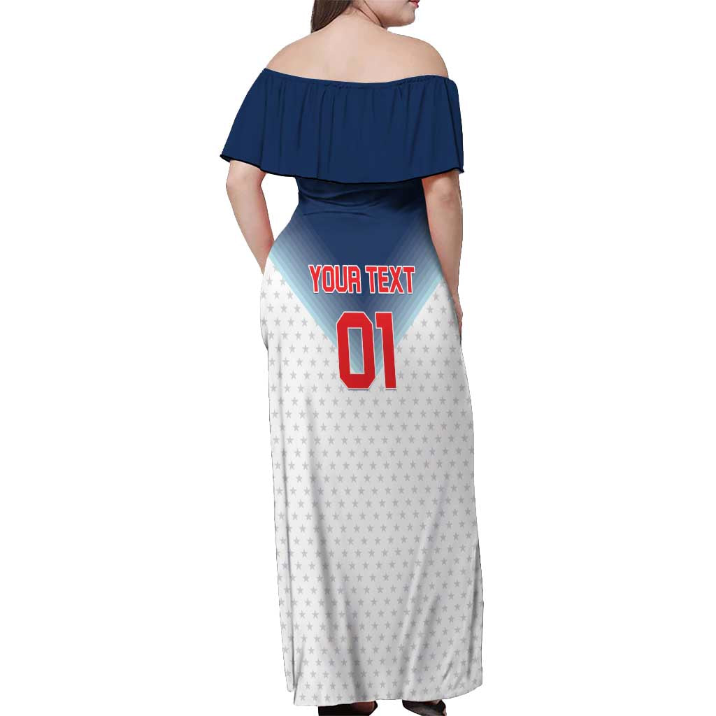 Custom USA Basketball Team Off Shoulder Maxi Dress Shine Like Stars