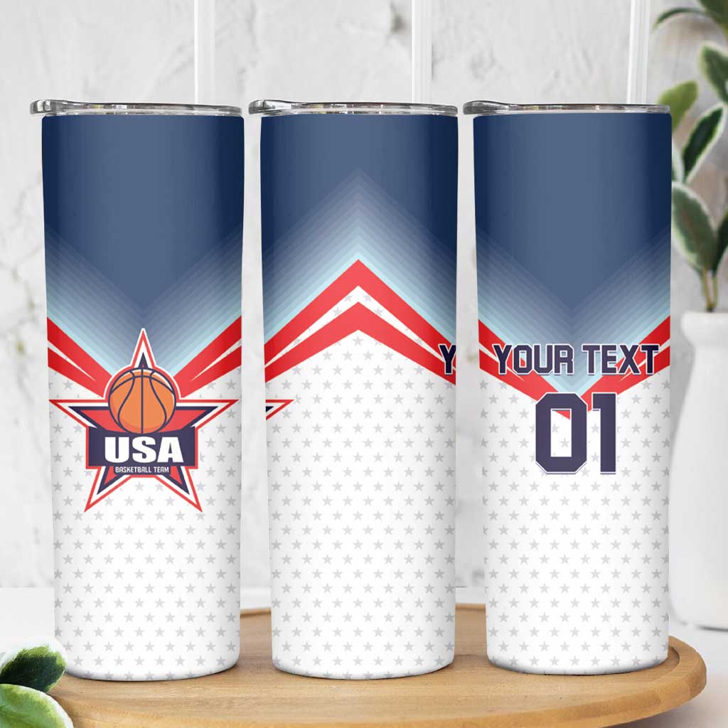 Custom USA Basketball Team Skinny Tumbler Shine Like Stars