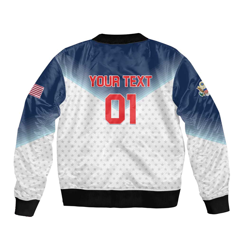 Custom USA Basketball Team Sleeve Zip Bomber Jacket Shine Like Stars