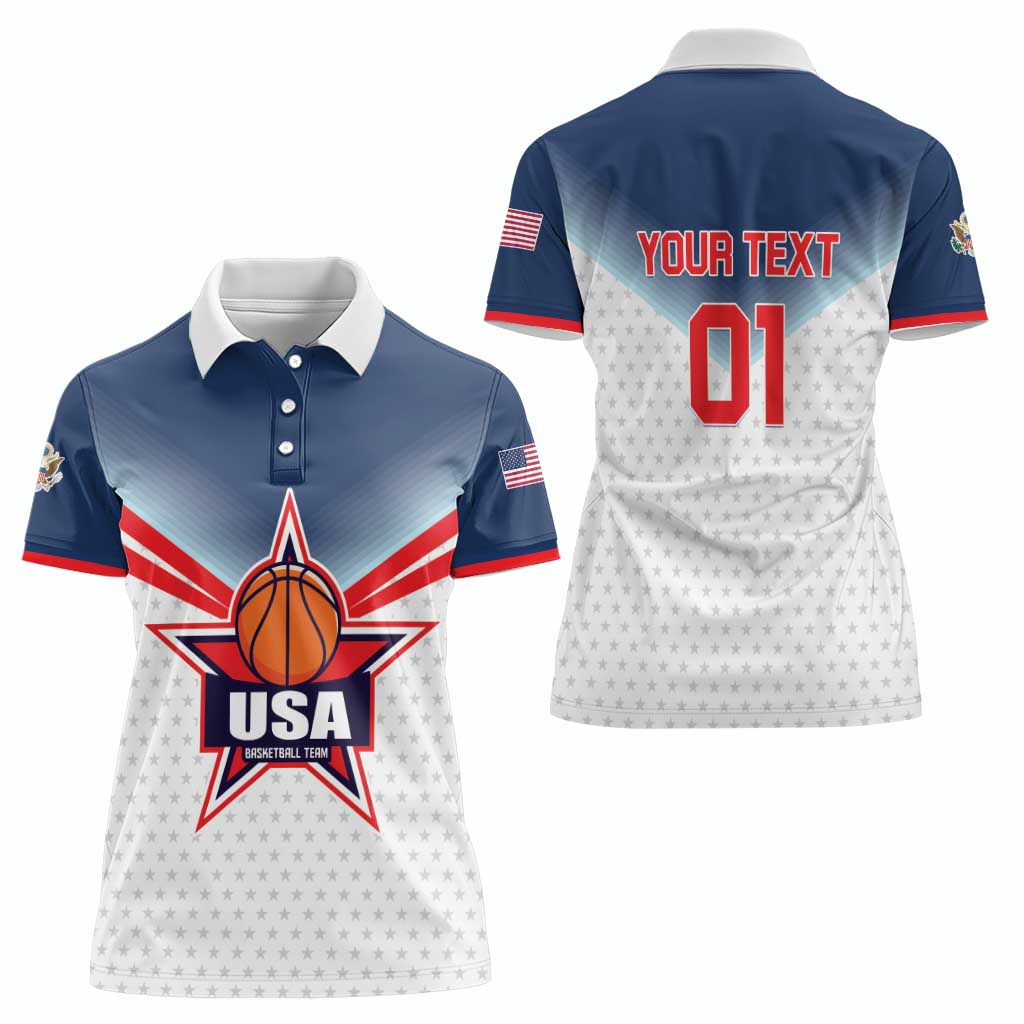 Custom USA Basketball Team Women Polo Shirt Shine Like Stars