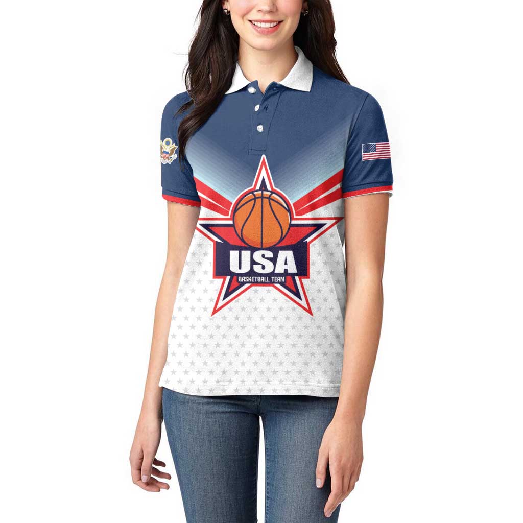 Custom USA Basketball Team Women Polo Shirt Shine Like Stars