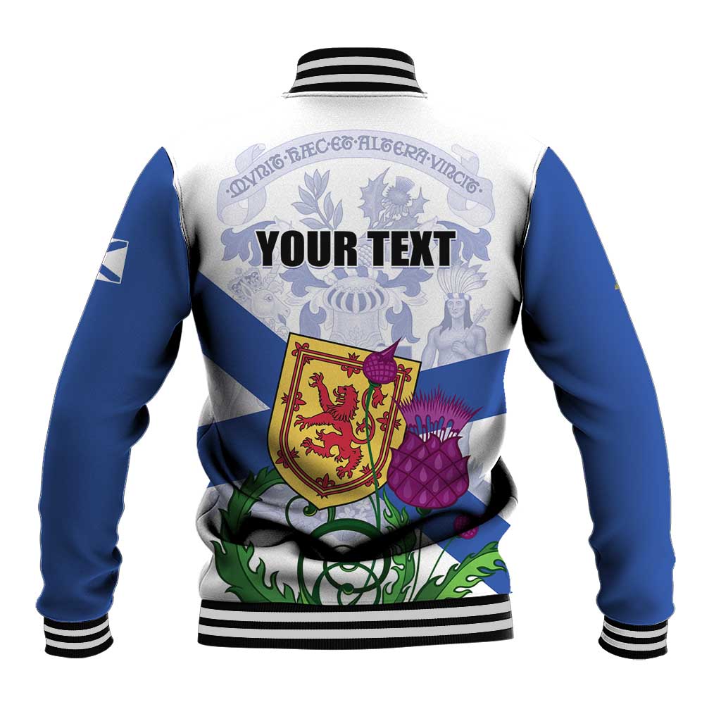 Personalized Canada Nova Scotia Province Baseball Jacket One Defends and The Other Conquers