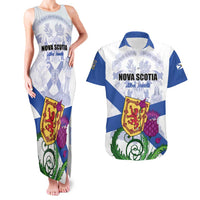 Personalized Canada Nova Scotia Province Couples Matching Tank Maxi Dress and Hawaiian Shirt One Defends and The Other Conquers