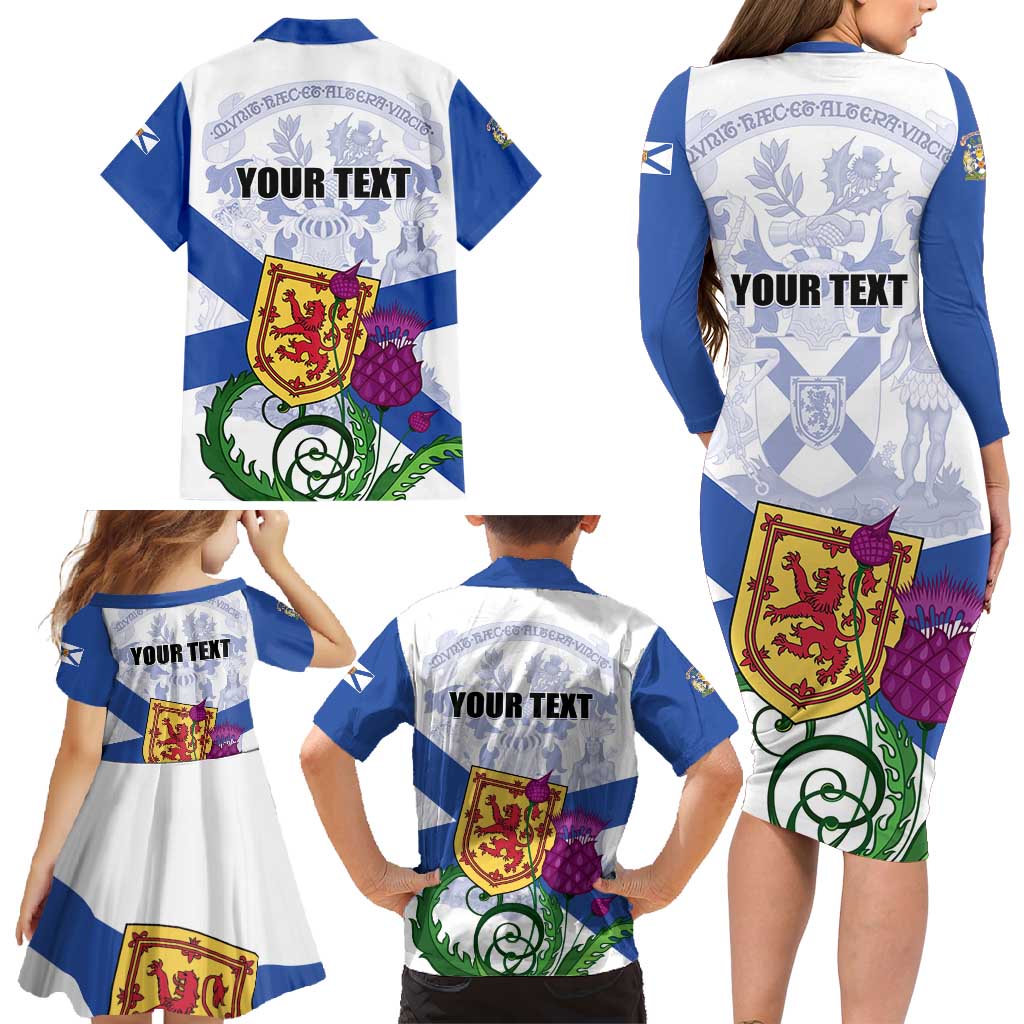 Personalized Canada Nova Scotia Province Family Matching Long Sleeve Bodycon Dress and Hawaiian Shirt One Defends and The Other Conquers