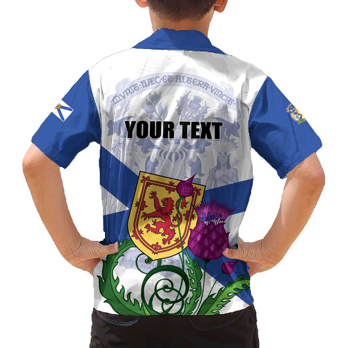 Personalized Canada Nova Scotia Province Family Matching Off The Shoulder Long Sleeve Dress and Hawaiian Shirt One Defends and The Other Conquers