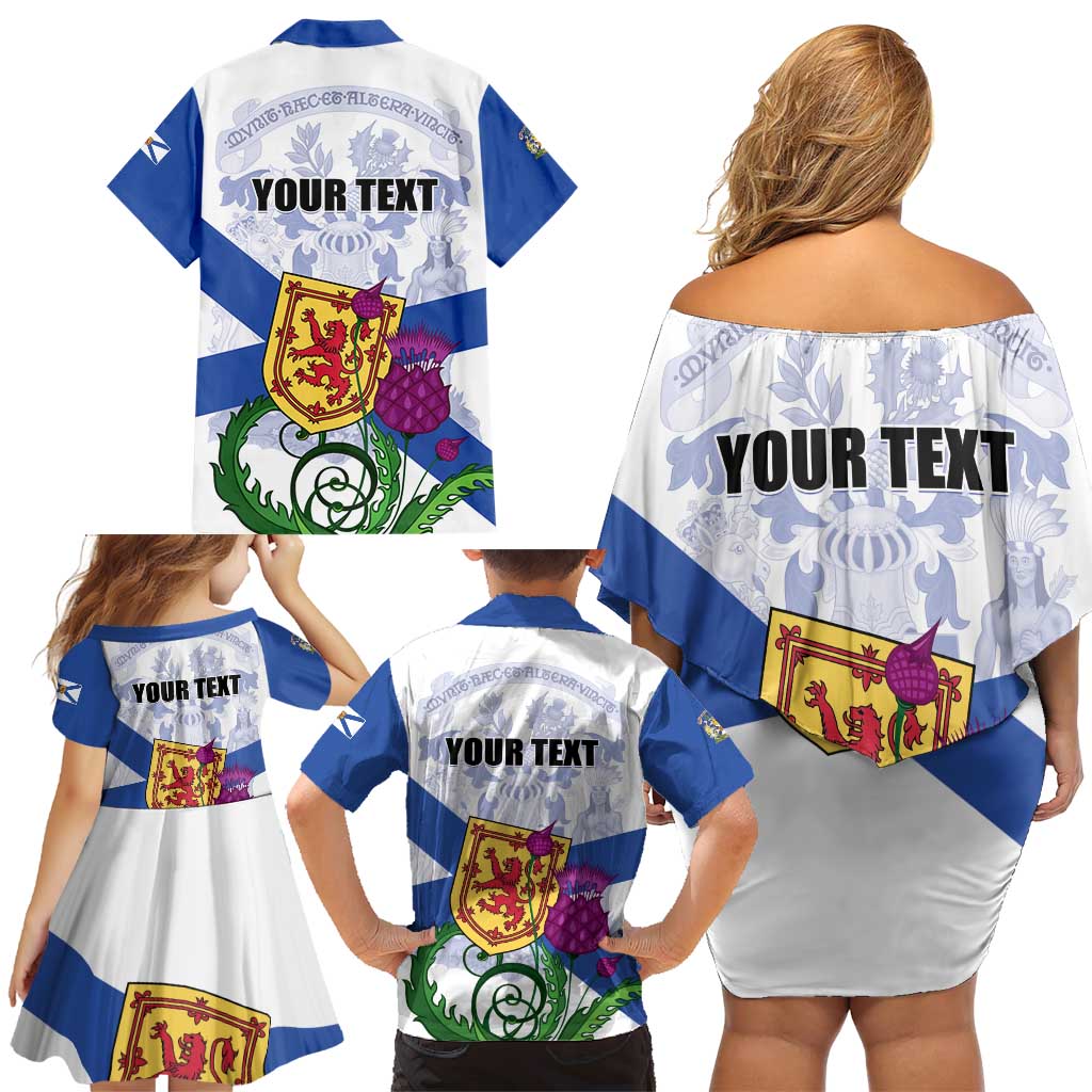 Personalized Canada Nova Scotia Province Family Matching Off Shoulder Short Dress and Hawaiian Shirt One Defends and The Other Conquers