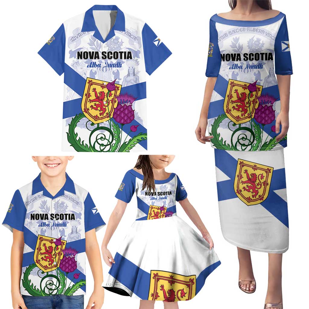 Personalized Canada Nova Scotia Province Family Matching Puletasi and Hawaiian Shirt One Defends and The Other Conquers