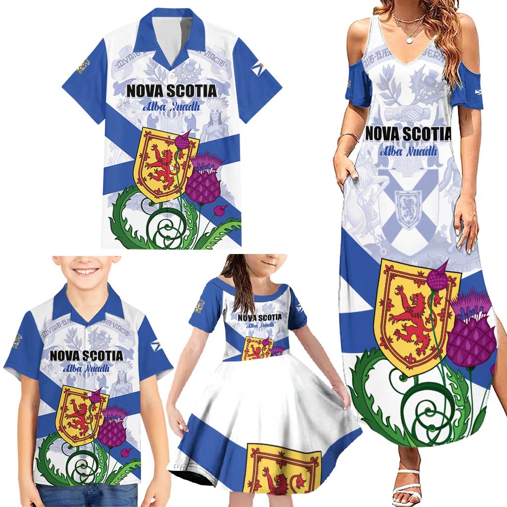 Personalized Canada Nova Scotia Province Family Matching Summer Maxi Dress and Hawaiian Shirt One Defends and The Other Conquers