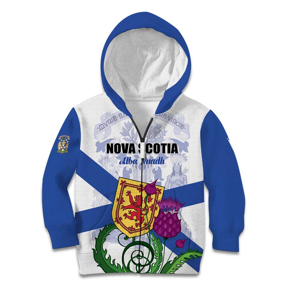 Personalized Canada Nova Scotia Province Kid Hoodie One Defends and The Other Conquers