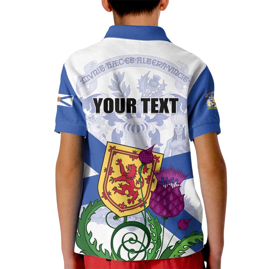 Personalized Canada Nova Scotia Province Kid Polo Shirt One Defends and The Other Conquers