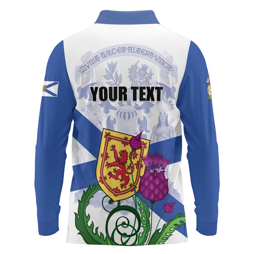Personalized Canada Nova Scotia Province Long Sleeve Polo Shirt One Defends and The Other Conquers