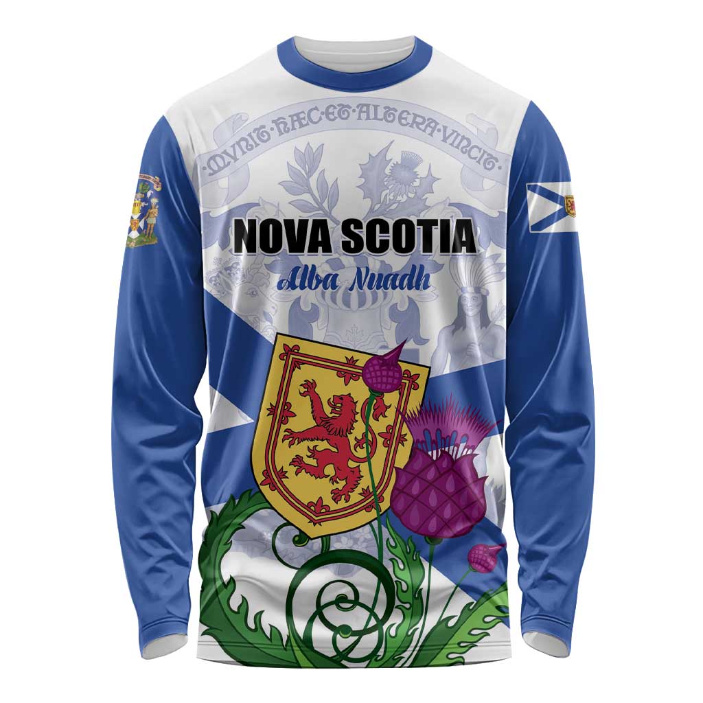 Personalized Canada Nova Scotia Province Long Sleeve Shirt One Defends and The Other Conquers