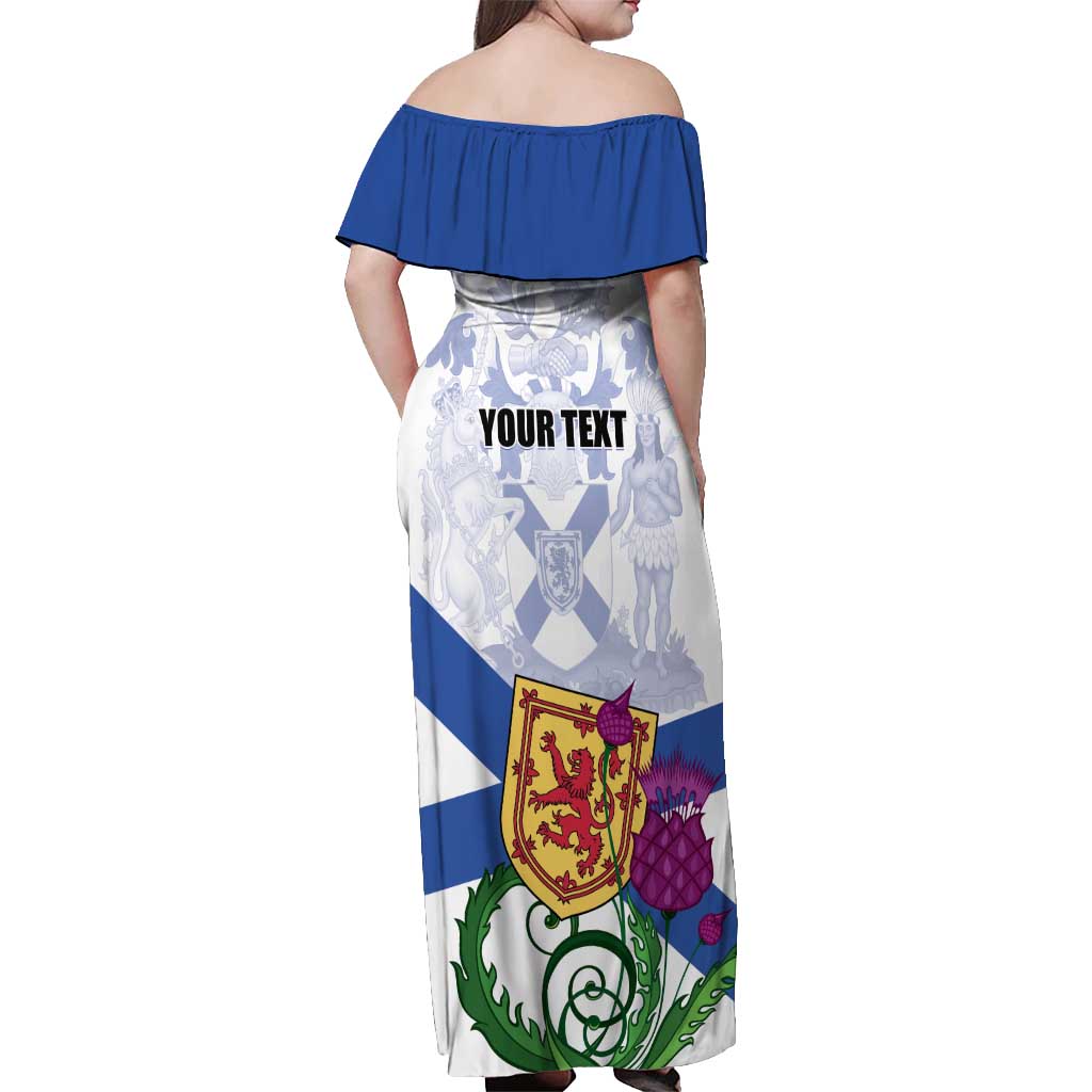 Personalized Canada Nova Scotia Province Off Shoulder Maxi Dress One Defends and The Other Conquers