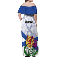 Personalized Canada Nova Scotia Province Off Shoulder Maxi Dress One Defends and The Other Conquers