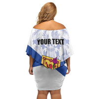 Personalized Canada Nova Scotia Province Off Shoulder Short Dress One Defends and The Other Conquers