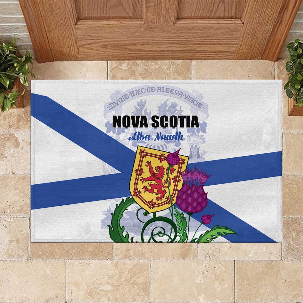 Canada Nova Scotia Province Rubber Doormat One Defends and The Other Conquers