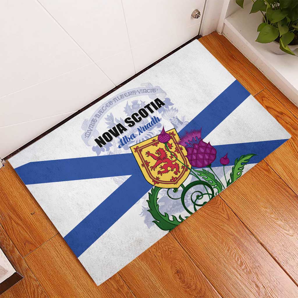 Canada Nova Scotia Province Rubber Doormat One Defends and The Other Conquers