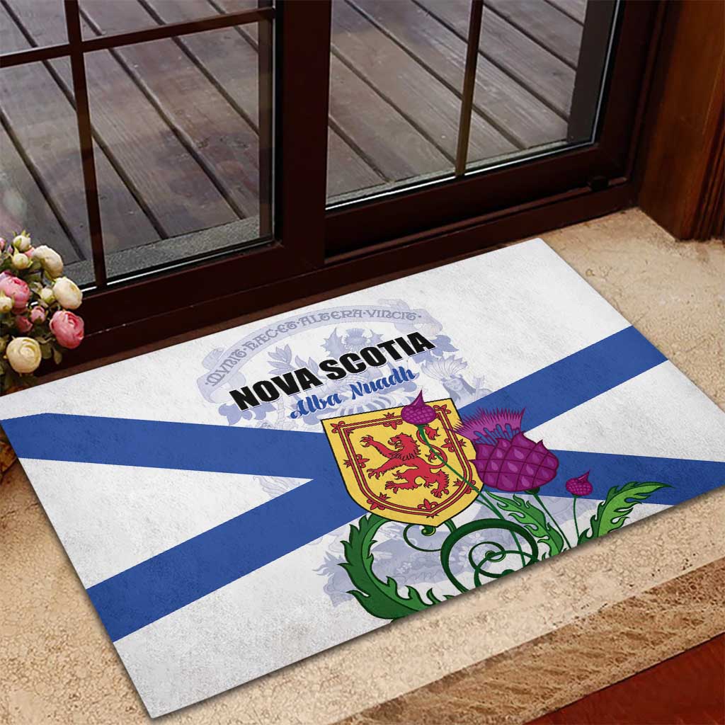 Canada Nova Scotia Province Rubber Doormat One Defends and The Other Conquers