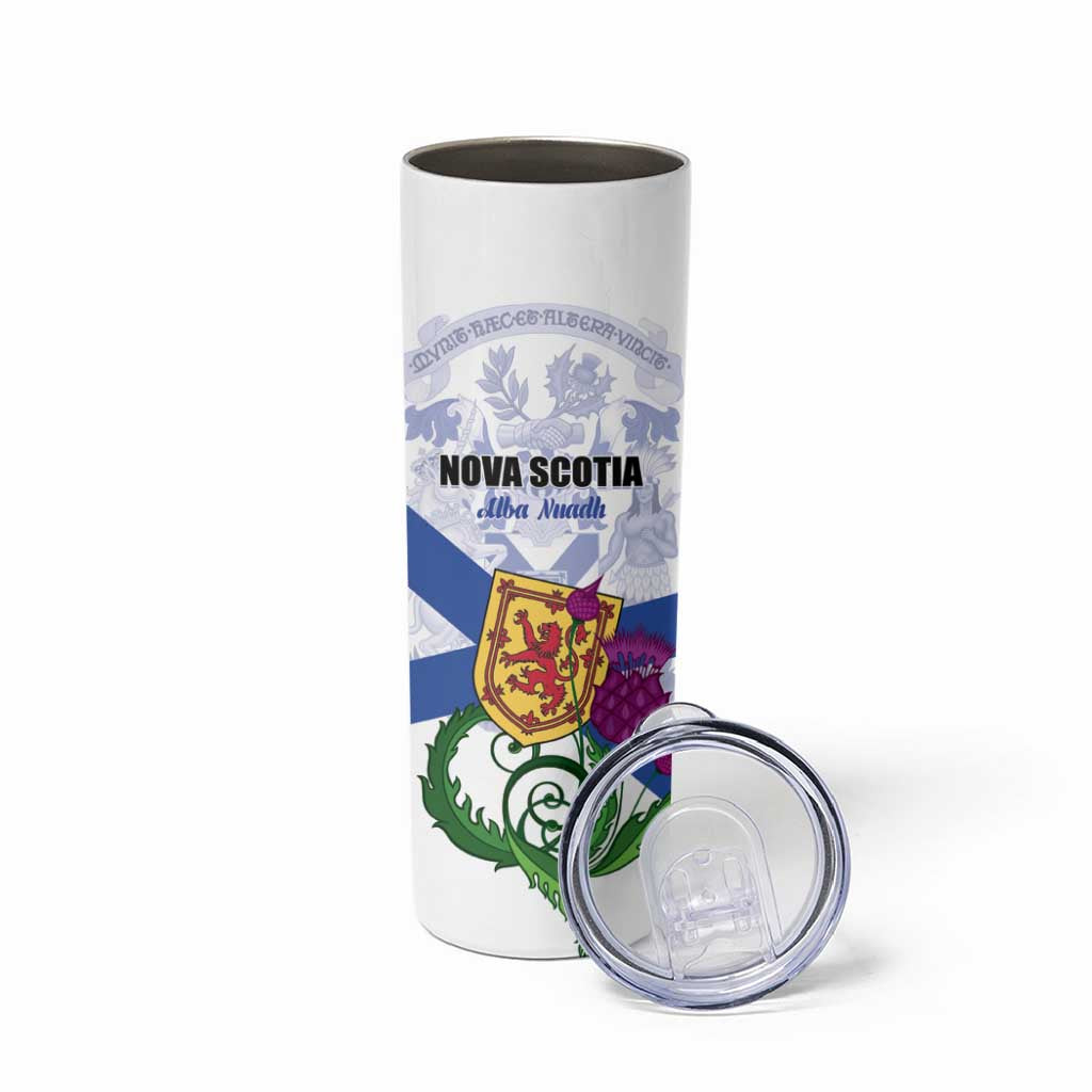 Personalized Canada Nova Scotia Province Skinny Tumbler One defends and the other conquers