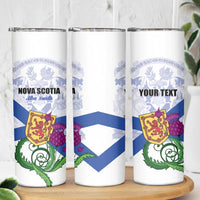 Personalized Canada Nova Scotia Province Skinny Tumbler One defends and the other conquers