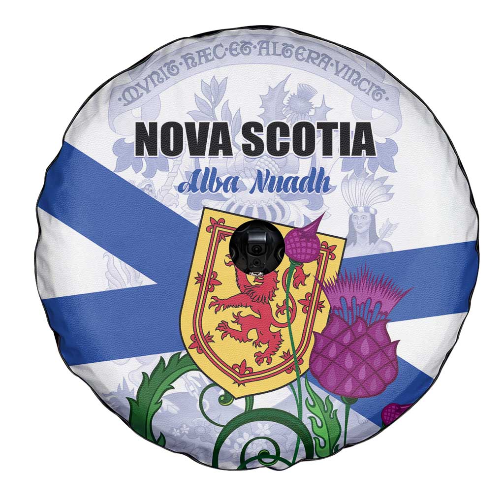 Canada Nova Scotia Province Spare Tire Cover One Defends and The Other Conquers