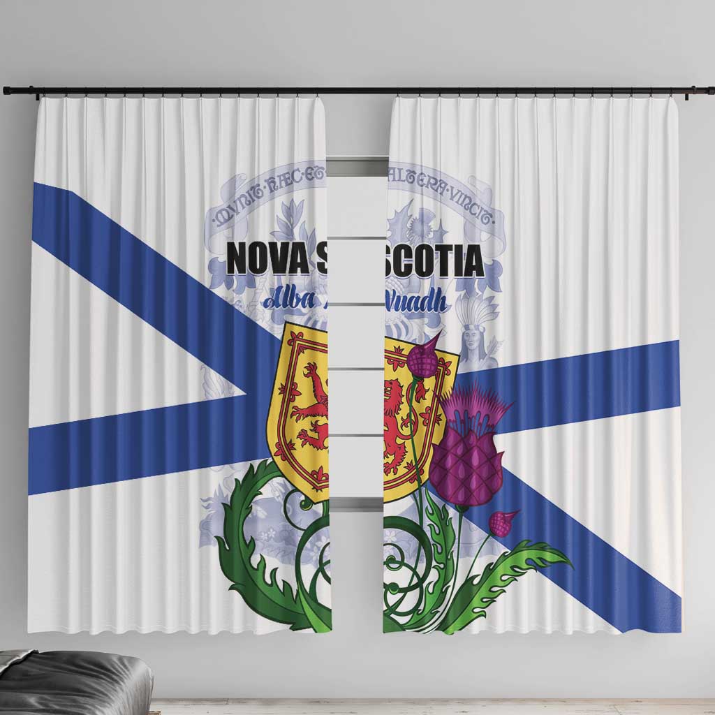 Canada Nova Scotia Province Window Curtain One Defends and The Other Conquers