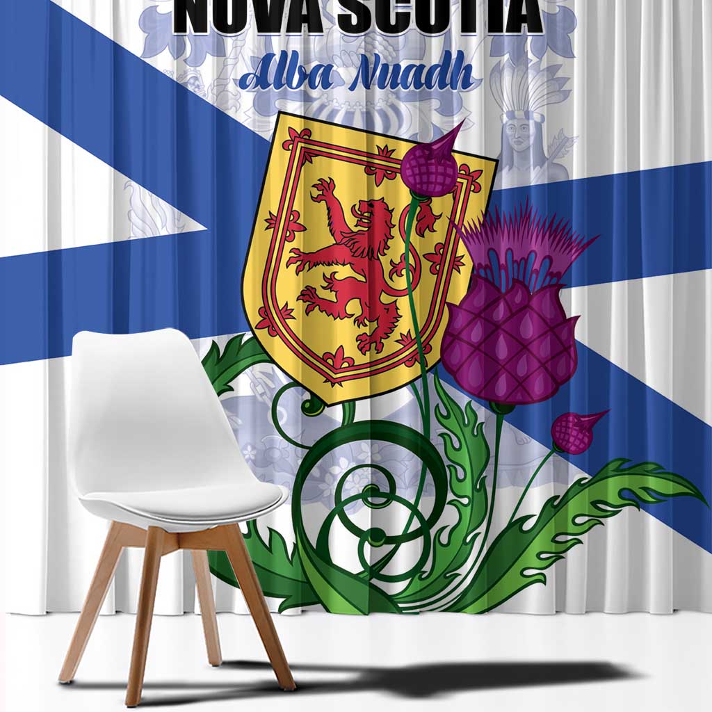 Canada Nova Scotia Province Window Curtain One Defends and The Other Conquers