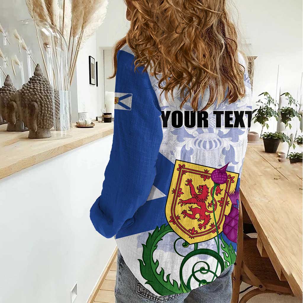 Personalized Canada Nova Scotia Province Women Casual Shirt One Defends and The Other Conquers
