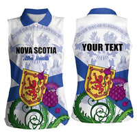 Personalized Canada Nova Scotia Province Women Sleeveless Polo Shirt One Defends and The Other Conquers