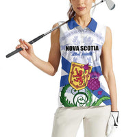 Personalized Canada Nova Scotia Province Women Sleeveless Polo Shirt One Defends and The Other Conquers