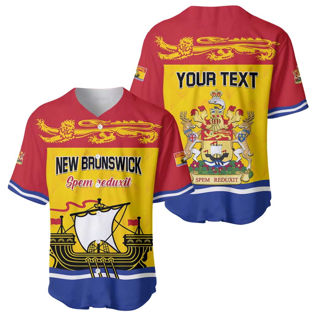 Personalized Canada New Brunswick Province Baseball Jersey Golden Lion Lymphad